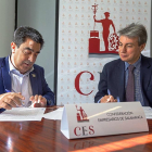 El presidente de CES, José Vicente Martín y el presidente de la Asociación Salvar el Archivo, Policarpo Sánchez.-ICAL