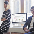 Merche Solé y Elisa Chamorro, creadoras de la plataforma leonesa Wallyboo destinada a la compra, venta y alquiler de productos de puericultura.-EL MUNDO