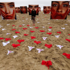Una manifestación en contra de las violaciones en Brasil siembra de bragas la playa de Copacabana.-SERGIO MORAES / REUTERS