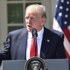 El presidente de Estados Unidos, Donald Trump, durante una rueda de prensa.-NICHOLAS KAMM