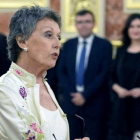 Rosa María Mateo, en su toma de posesión como administradora de RTVE.-EL PERIÓDICO