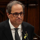 Quim Torra durante su discurso ante los diputados.-ALBERT GEA (REUTERS)