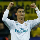 Cristiano Ronaldo celebra uno de sus goles al Dortmund en la Champions.-AFP / ODD ANDERSEN