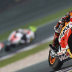 La Honda de Marc Márquez, durante los entrenamientos del GP de Catar, en Doha, este viernes.-Foto: EFE