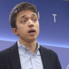 Errejón, en la rueda de prensa en la que anunció su renuncia al escaño en el Congreso de los Diputados.-DAVID CASTRO