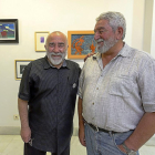 Manuel Sierra y Marco Temprano junto a sus obras.-MIGUEL ÁNGEL SANTOS