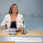 La consejera de Agricultura y Ganadería y portavoz de la Junta de Castilla y León, Milagros Marcos, comparece en la rueda de prensa posterior al Consejo de Gobierno.-ICAL