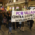 Manifestación del Centro Social de La Molinera contra la decisión del Juzgado de Instrucción 1 de Valladolid. -E.M.