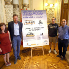 (I a D) María Sánchez, de Valladolid Toma la Palabra; el alcalde de Valladolid, Óscar Puente; Demetrio Saster; el concejal de Seguridad y Movilidad, Luis Vélez, presentan en rueda de prensa los actos previstos con motivo de la celebración de la Semana de-Ical