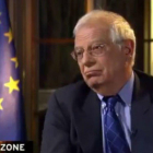Borrell, durante un momento de la entrevista en el programa Conflict Zone de la cadena DW News.-