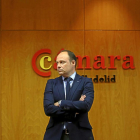 El ya ex presidente de la Cámara de Comercio, Carlos Villar, ayer durante su última rueda de prensa.-ICAL