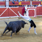 El joven cortador Alejando Mititi se alzó ayer como ganador del concurso de cortes de Laguna de Duero.-Miguel Ángel Santos