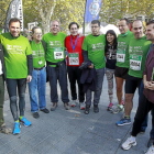Representantes institucionales del Ayuntamiento, la Diputación, las Cortes y el Congreso ayer en la marcha-J. M. Lostau