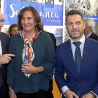 Javier Iglesias, Josefa García Cirac y Julio López en el expositor de Salamanca.-ICAL