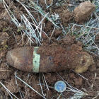 Aparece una granada de mortero en el monte El Viejo de Palencia. foto Policía Nacional-ICAL