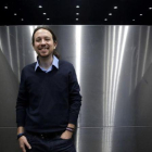 Pablo Iglesias en uno de los ascensores del Congreso.-JOSÉ LUIS ROCA
