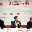 El candidato socialista a la Presidencia de la Junta, Luis Tudanca, y los representantes de las organizaciones agrarias-Ical