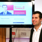 El secretario general del PSCyL, Luis Tudanca, presenta la página web de su candidatura a la Presidencia de la Junta de Castilla y León-Ical