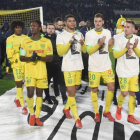 Los jugadores del Nantes homenajean a Emiliano Sala.-AFP