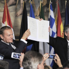 Donald Tusk y Antonio Tajani, en una imagen de archivo.- PARLAMENTO EUROPEO