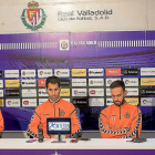 Borja, Moyano, Deivid y Míchel, durante la rueda de prensa común programada por el club.-PABLO REQUEJO