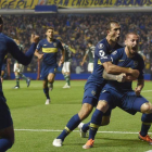 La victoria fue muy festejada tanto por los jugadores como por los simpatizantes.-AP