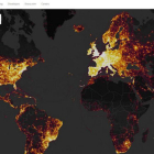 Mapa de calor de los usuarios de la app de fitness Strava-EL PERIÓDICO