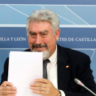 El procurador de Ciudadanos José Ignacio Delgado ayer durante su comparecencia.-ICAL
