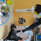 El enfermero del Clínico, Jose María González, disfrazado de Batman junto a uno de sus pacientes. - EM