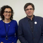 Marta Rovira y Carles Puigdemont, en una imagen reciente en Bruselas.-EL PERIÓDICO