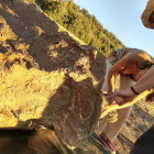 Imagen de los restos fosilizados de los troncos de árboles aparecidos en Arevalillo de Cega, que a decir del Instituto Geológico y Minero son uno de los conjuntos más importantes del cretácico superior.-TERESA SANZ