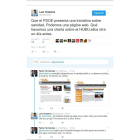 Mensajes de Twitter entre Luis Tudanca (PSOE) y Pablo Fernández (Podemos), durante el Pleno de las Cortes-ICAL