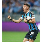 Pepê celebra un gol con el Grêmio. E.M.