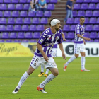Borja, con la cabeza vendada tras recibir 14 puntos de sutura frente al Mallorca-J. M. LOSTAU