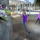 Voluntarios de la Asociación por la Recuperación de la Memoria Histórica ayer, inician las excavaciones en el Cementerio de El Carmen.-PABLO REQUEJO