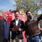 Tudanca, el candidato a la Alcaldía de Astorga y el secretario provincial del PSOE.-ICAL