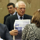 Josep Borrell, tras comparecer en el Congreso de los Diputados.-/ DAVID CASTRO