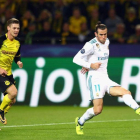 Bale remata a gol en el partido contra el Dortmund el 26 de septiembre, el último que ha jugado esta temporada.-MARTIN ROSE / GETTY IMAGES