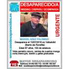 Manuel Sáez Palomino, hombre de 87 años desaparecido-ICAL