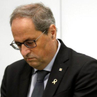 Quim Torra, este viernes, en Barcelona, en una visita a la Agencia de Ciberseguridad de Cataluña.-EFE / TONI ALBIR