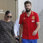 Claramunt y Piqué el pasado 4 de octubre, en que el barcelonista dio una rueda de prensa en la ciudad deportiva de la RFEF.-BALLESTEROS / EFE