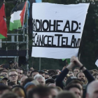 Manifestantes palestinos piden la cancelación del concierto de Radiohead en Tel Aviv.-ANDY BUCHANAN