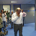 Herrera, cabizbajo, minutos antes de valorar los resultados en la sede del PP regional. I-Ical