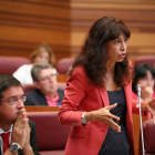 La procuradora socialista Ana Redondo durante su intervención en el Pleno de las Cortes de Castilla y León-Ical