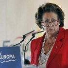 La alcaldesa y candidata del PP en Valencia, Rita Barberá, este miércoles en un desayuno informativo.-Foto: MIGUEL LORENZO