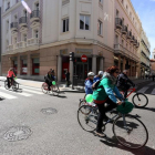 Participantes en la  Bicicletada por la Escuela Pública.-ICAL