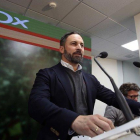 El líder de Vox, Santiago Abascal, analiza los resultados de las elecciones generales.-DAVID CASTRO