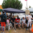 Trabajadores de la planta de Vestas en Villadangos del Páramo en una acampada de protesta.-ICAL