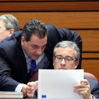 Julián Ramos, en primer término durante un pleno-ICAL
