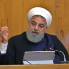 El presidente iraní, Hasan Rohaní, en una comparecencia en televisión.-IRANIAN PRESIDENCY